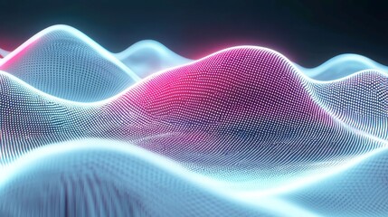 Poster - Vibrant Futuristic Wave Animation, an abstract backdrop of flowing colorful lines, ideal for technology themes, corporate messages, and dynamic visual presentations.