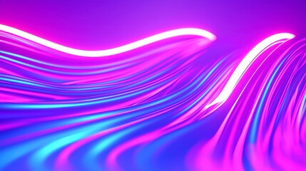 Poster - Colorful Abstract Wave Animation, a seamless backdrop featuring vibrant futuristic lines, perfect for technology presentations and corporate messages, offers dynamic free space for creativity.