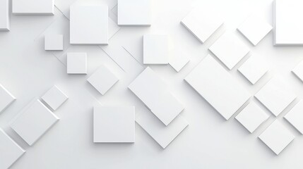 Poster - Bright white grey geometric abstract corporate motion background, seamless loop design, ideal for presentations or digital media, offering a clean and modern aesthetic.