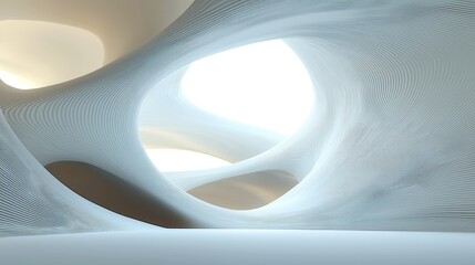 Poster - Dynamic Wave of Geometric Shapes, undulating forms create a rhythmic flow, showcasing a blend of two vibrant colors, emphasizing depth and movement in a three-dimensional space.
