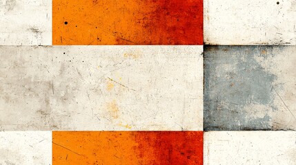 Poster - Retro Pattern with Triangles and Squares in Warm Tones