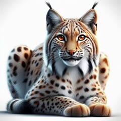 Sticker - lynx on a white background