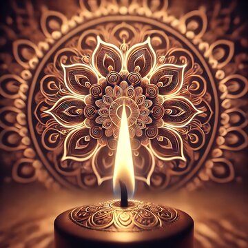 Diwali rangoli with multicolored background in neon realism style, celebrating indian festival and culture, vibrant decoration, festive design, diwali decor, colorful art. Realism. Illustration