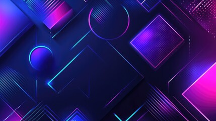 Poster - vibrant abstract geometric background with neon colors