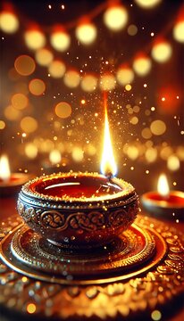 Diwali rangoli with multicolored background in neon realism style, celebrating indian festival and culture, vibrant decoration, festive design, diwali decor, colorful art. Realism. Illustration