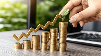 Fototapete - Financial analysts assess risk factors to enhance investment strategies and drive sustainable growth in market trends