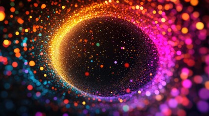 Poster - Colorful Abstract Swirl with Bright Bokeh Effect