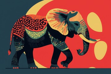 Poster - Vibrant illustrations of creative animals a flat design exploration in unique artistic style