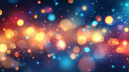 Poster - a vibrant display of colorful bokeh lights in various shades during an evening celebration