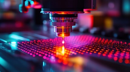 Poster - Engineers study the characteristics of nanosurfaces used in biotechnology using delicate instruments.