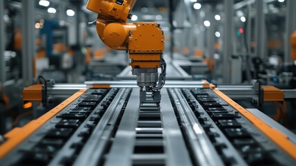 Poster - Large machinery is working in a metal fabrication plant with high automation