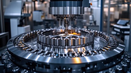 Poster - Large machinery for manufacturing car parts is working in an automatic production line