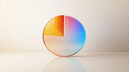 Aufkleber - Colorful Pie Chart on Minimalist Background