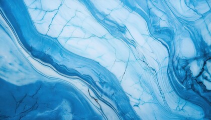 Poster - Aerial Abstract Ice Flow Pattern. Captivating Blue Marble Texture, Frozen Landscape with Natural Fluid Lines and Frost Veins, Perfect for Backgrounds, Nature Art Concepts, or Winter Themes