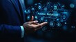 © ulf mine - 3d illustration hologram in technology concept of PR public relations management, Business, Technology, Internet and network concept