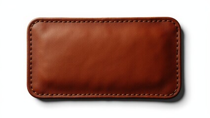 realistic patch mockup with smooth leather surface and rounded corners for branding