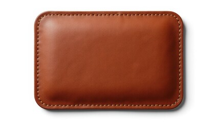 elegant patch mockups on white background, highlighting leather texture and edge stitching