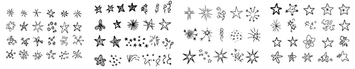 Poster - Stars and sparkles hand drawn in modern style.