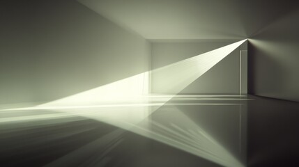 Aufkleber - Light Rays in a Minimalistic Interior Space