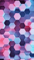 Poster - Colorful 3D Hexagonal Pattern with Gradient Shades