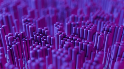 Poster - Abstract 3D Landscape with Purple Hexagonal Columns