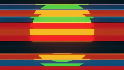 Aufkleber - Geometric Abstract Sunset with Colorful Horizontal Stripes