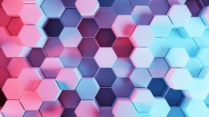Poster - Colorful 3D Hexagonal Pattern with Gradient Shades