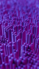 Fototapete - Abstract Landscape of Purple Cylinders