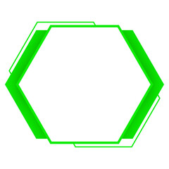 Wall Mural - green line hexagon frame