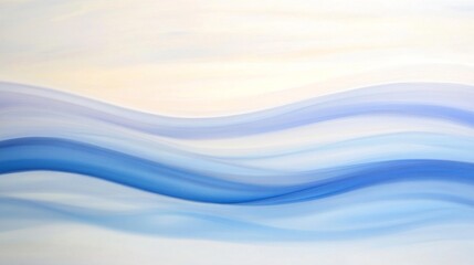 Poster - Serene Blue Waves Abstract Background Art