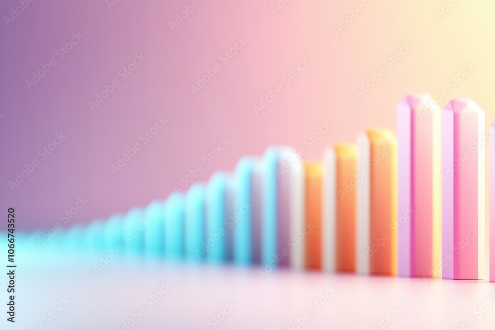 Visualize upward trending bar chart arrows with vibrant depth effects ...