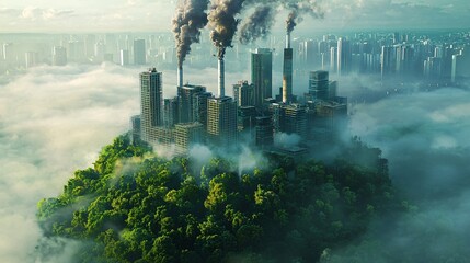 Aufkleber - Cities combat climate change by embracing net zero carbon transformation strategies for a sustainable future