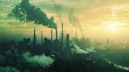 Aufkleber - Industries transition to net zero emissions technology to combat climate change and reduce air pollution