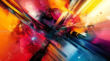 Poster - colorful abstract design with dynamic lines and shapes