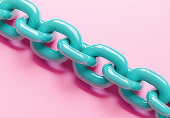 Sticker - Teal Chain on Pink.