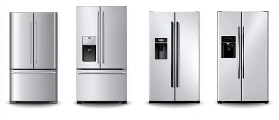 Open and closed refrigerators in sleek stainless steel, displaying clean storage space, advanced cooling, and contemporary style