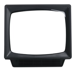 Retro TV with blank screen isolated on white
