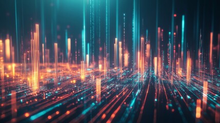 Aufkleber - Abstract Digital Visualization with Colorful Lights