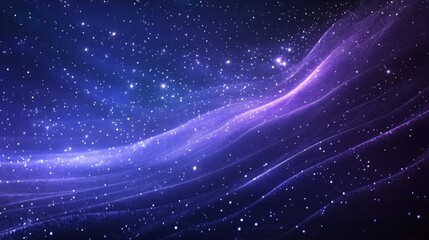 Poster - Cosmic Waves in Purple and Blue Night Sky