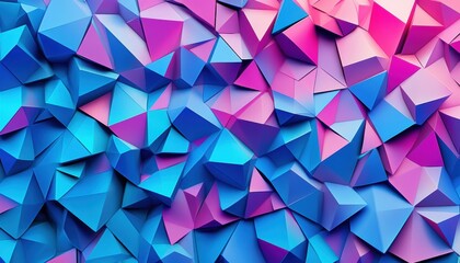 Wall Mural - Abstract Blue Purple Polygons.