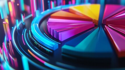 Aufkleber - Colorful Abstract Data Visualization in 3D