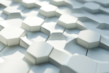 Poster - Close-up view of a textured hexagonal surface design in a modern architectural setting during daylight hours