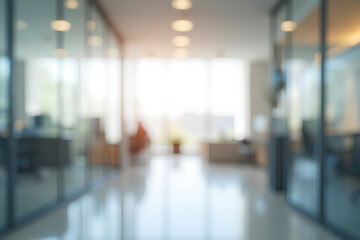 Wall Mural - beautiful blurred background of a light modern office interior with panoramic windows and beautiful 