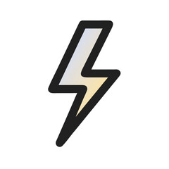 Wall Mural - bold lightning bolt outline icon, black outline of a lightning bolt, symbolizing power, energy, and 