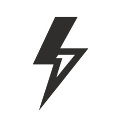 Wall Mural - bold black lightning bolt icon, simple black lightning bolt icon, representing power, energy, and el
