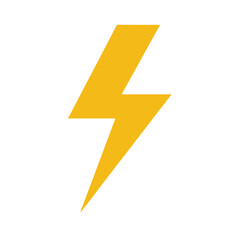 Wall Mural - Yellow Lightning Bolt Icon, Solid yellow lightning bolt icon, representing energy, power, and electricity, perfect for dynamic, electrical, and weather-related themes.
