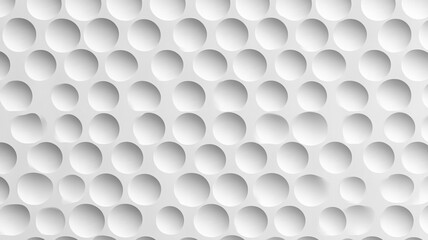 Poster - Texture of a white, patterned wall featuring evenly spaced circular depressions in daylight