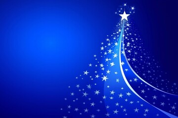 Poster - Sparkling blue Christmas tree with shimmering stars and elegant design for holiday celebrations