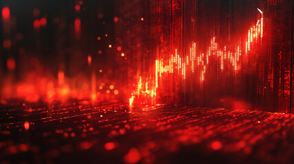 Poster - Analyzing the impact of a stock market crash with a downward arrow against a red abstract backdrop