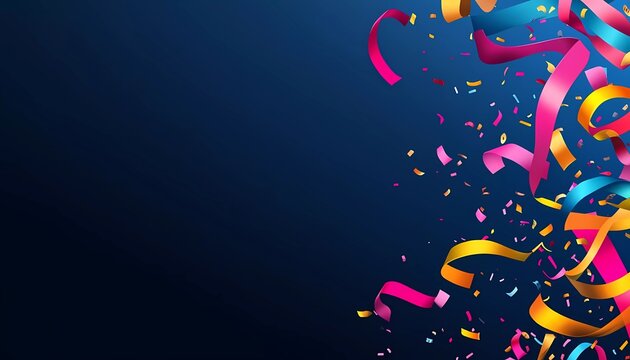 Vector illustration of a Happy New Year logo with colorful streamers and the numbers 